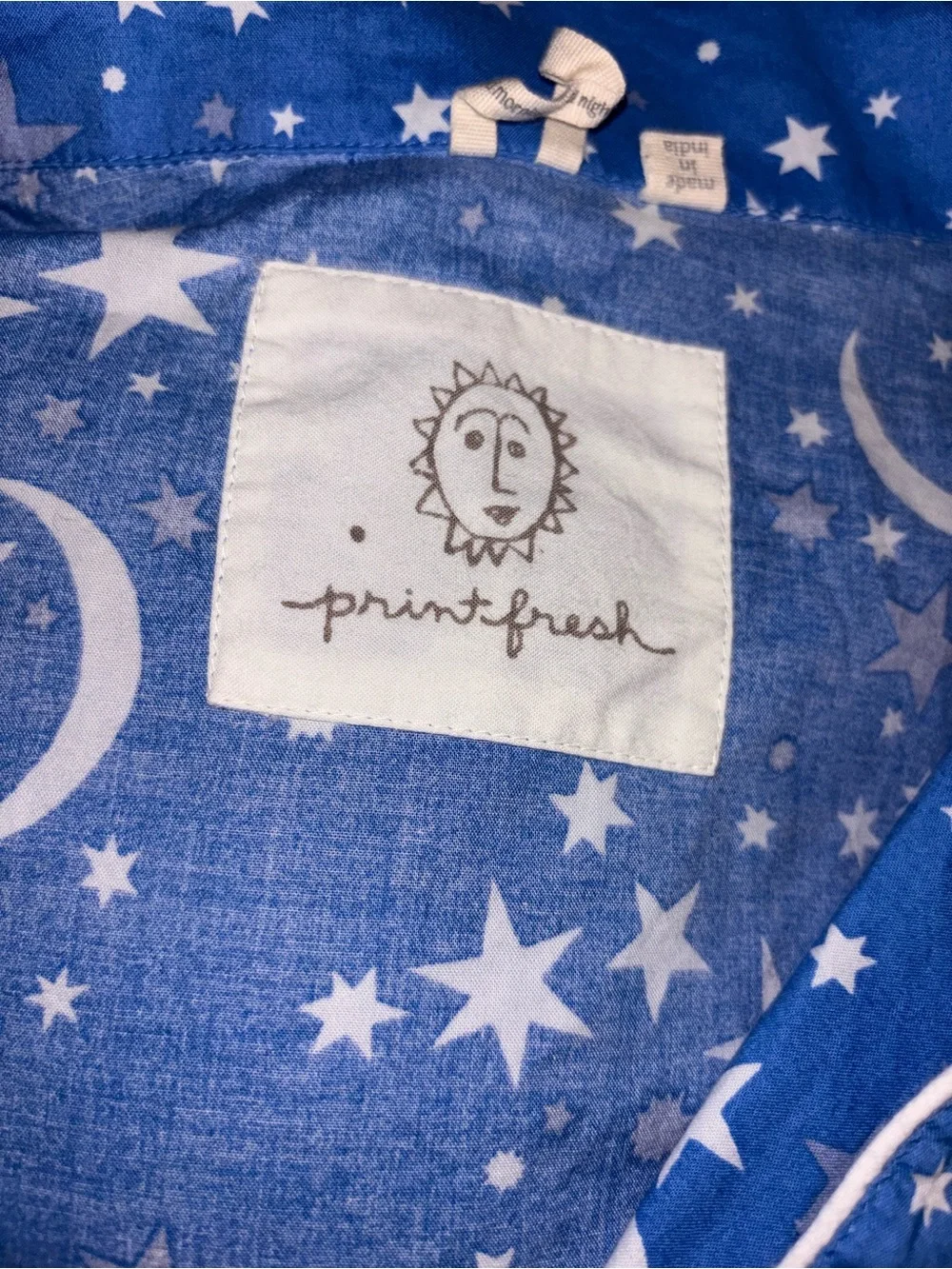 Printfresh Celestial Skies Long Pajama Sleep Shirt Organic Cotton Size S